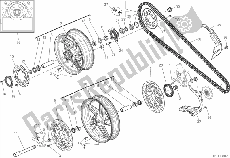 Toutes les pièces pour le 026 - Ruota Anteriore E Posteriore du Ducati Superbike 959 Panigale ABS 2019
